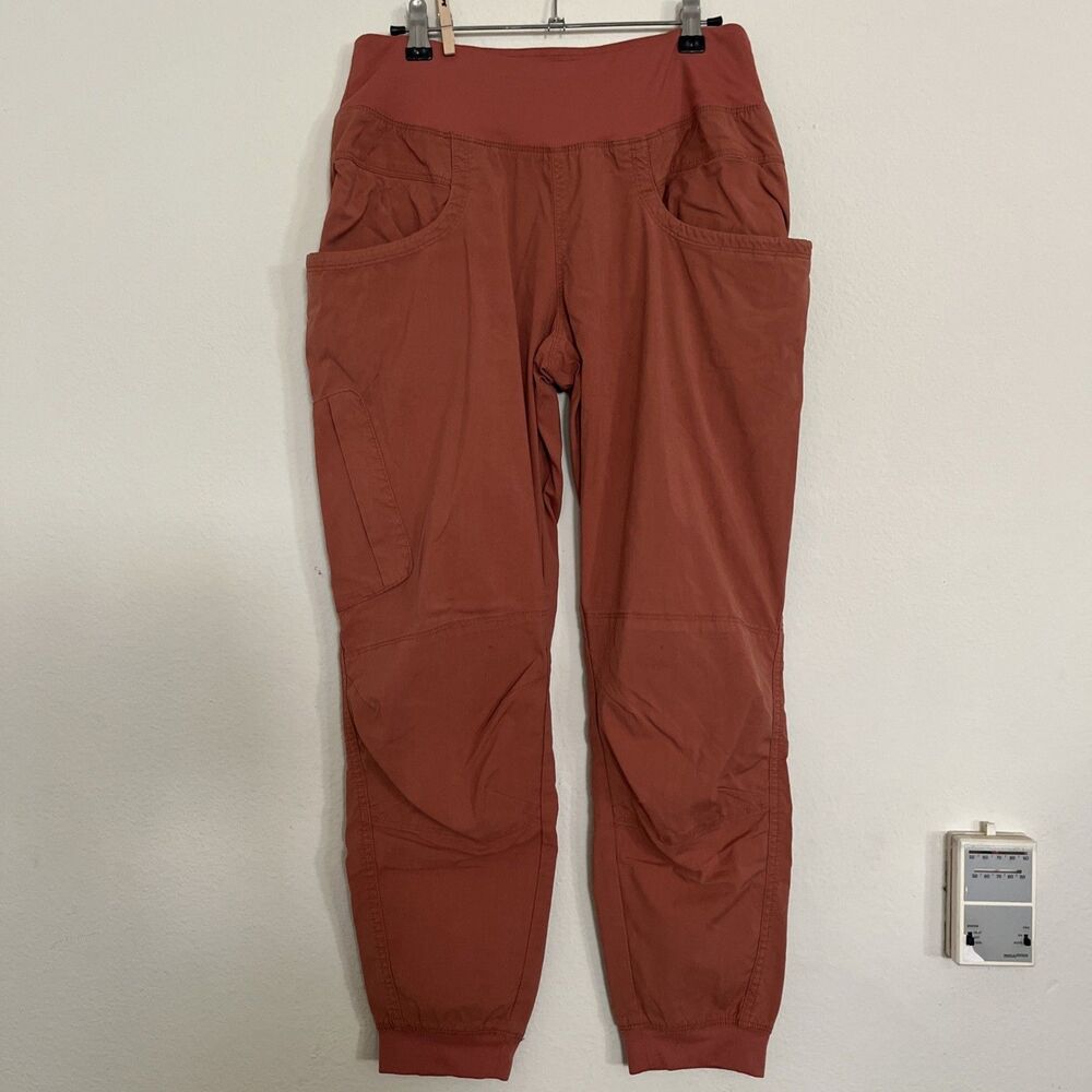 PrAna Kanab Orange Climbing Women's SZ M Pockets Trouser Pull On Pants